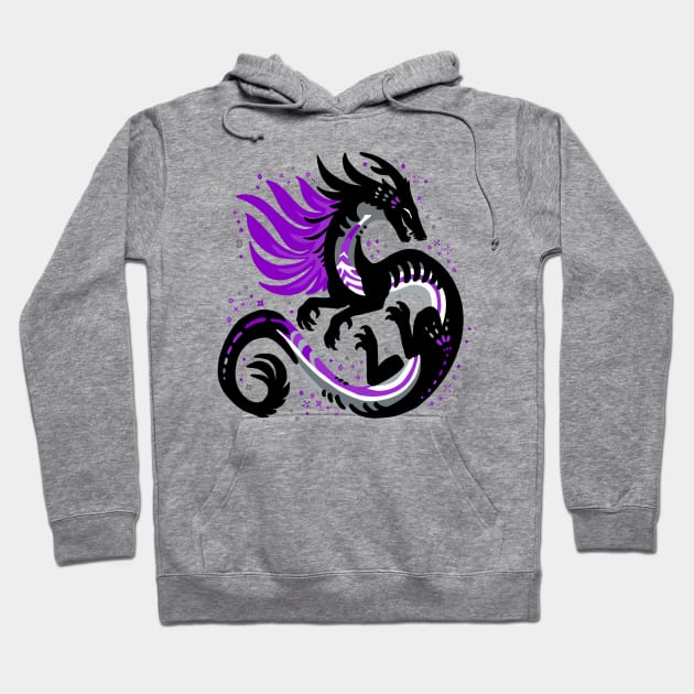 Ace Pride Flag Dragon Hoodie by Things By Diana
